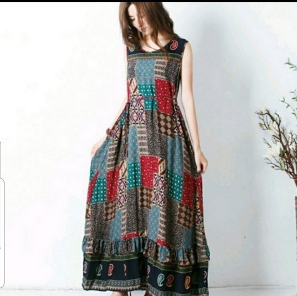 NWT SZ 3X MAXI BOHO STYLE DRESS - Picture 2 of 4